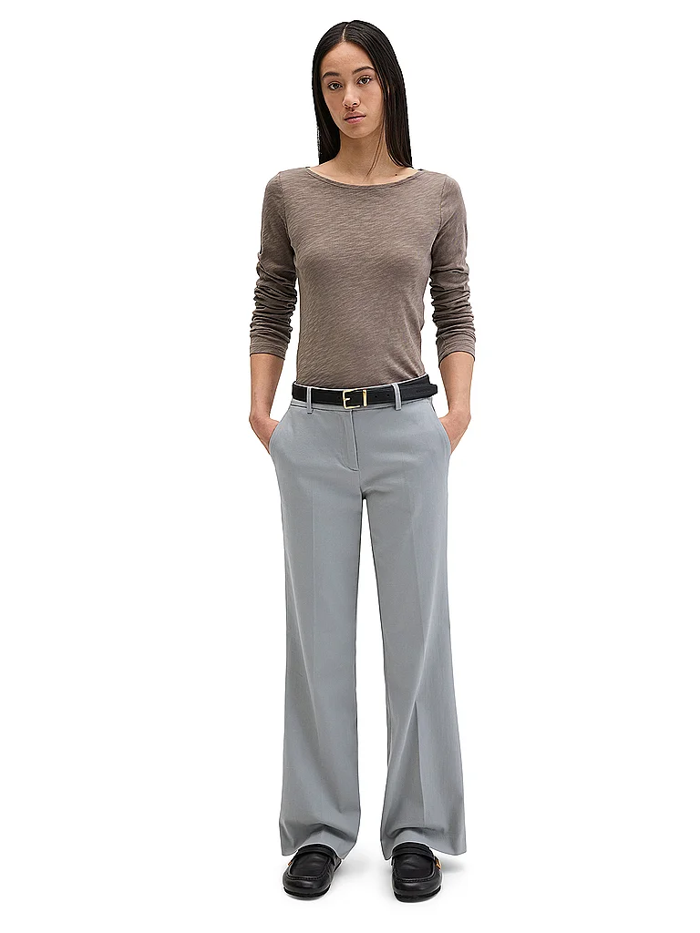 Poloshirt MARC O'POLO "mit TENCEL™ Modal", Damen, Gr. L, chalky braun, Obermaterial: 58% Baumwolle, 38% Modal, 4% Elasthan, unifarben, slim fit, Shirts 7